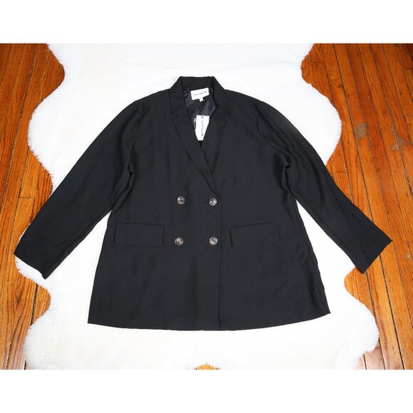 ELIZABETH AND JAMES Classic Lightweight Dull Black Blazer - NEW WITH TAGS - Picture 1 of 11